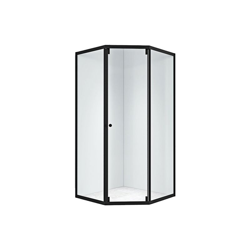 Black Framed Shower Enclosure Corner Single Sliding Shower Stall With Door Handles Clearhalo 'Bathroom Remodel & Bathroom Fixtures' 'Home Improvement' 'home_improvement' 'home_improvement_shower_stalls_enclosures' 'Shower Stalls & Enclosures' 'shower_stalls_enclosures' 'Showers & Bathtubs' 1200x1200_592a4dfd-7315-4506-99c8-bc4581bac160
