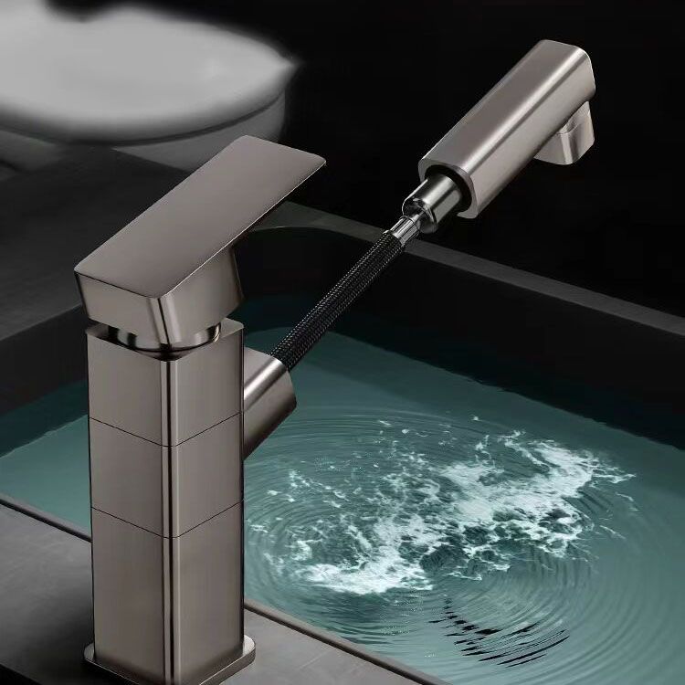 Bathroom Vessel Faucet Swivel Spout Single Handle Faucet with Pull down Sprayer Clearhalo 'Bathroom Remodel & Bathroom Fixtures' 'Bathroom Sink Faucets' 'Bathroom Sinks & Faucet Components' 'bathroom_sink_faucets' 'Home Improvement' 'home_improvement' 'home_improvement_bathroom_sink_faucets' 1200x1200_594d46a0-3765-442f-9638-337bab15c062