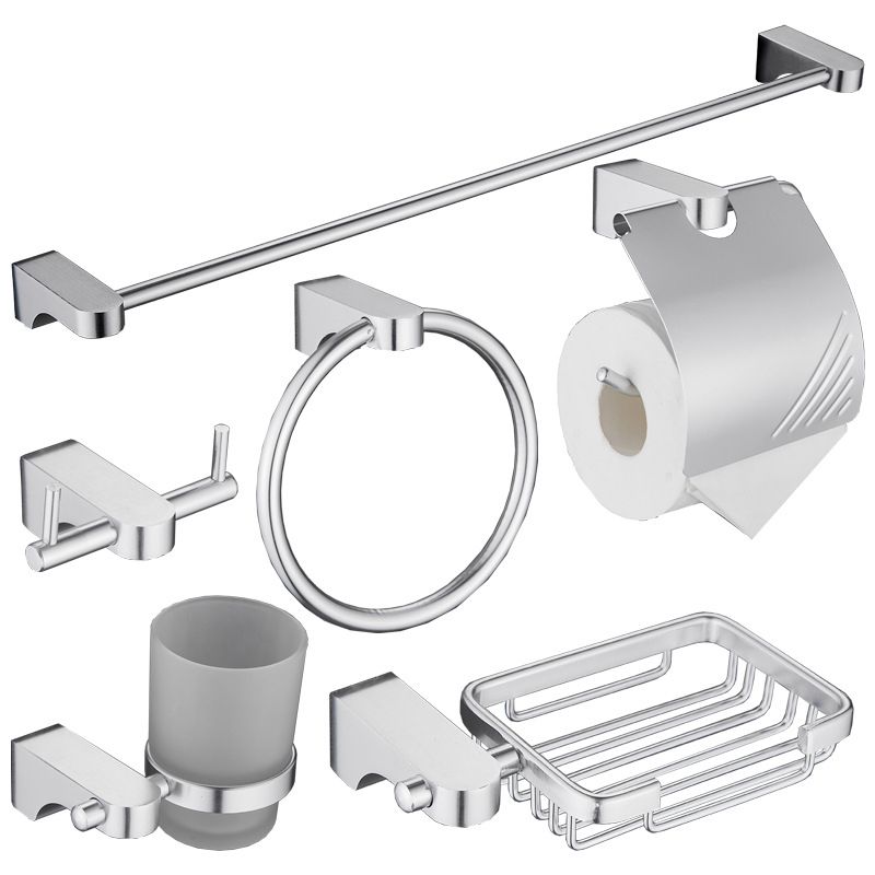 6-Piece Chrome Bathroom Accessory as Individual or as a Set with Towel Ring Bar Clearhalo 'Bathroom Hardware Sets' 'Bathroom Hardware' 'Bathroom Remodel & Bathroom Fixtures' 'bathroom_hardware_sets' 'Home Improvement' 'home_improvement' 'home_improvement_bathroom_hardware_sets' 1200x1200_595106b2-a381-47e7-acce-470a84a688f4