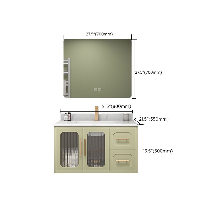 Double Sink Bath Vanity 2 Drawers Wall Mount Rectangle Vanity Set with Mirror Clearhalo 'Bathroom Remodel & Bathroom Fixtures' 'Bathroom Vanities' 'bathroom_vanities' 'Home Improvement' 'home_improvement' 'home_improvement_bathroom_vanities' 1200x1200_598126ec-381f-4345-9e61-4f1e829b1ab9