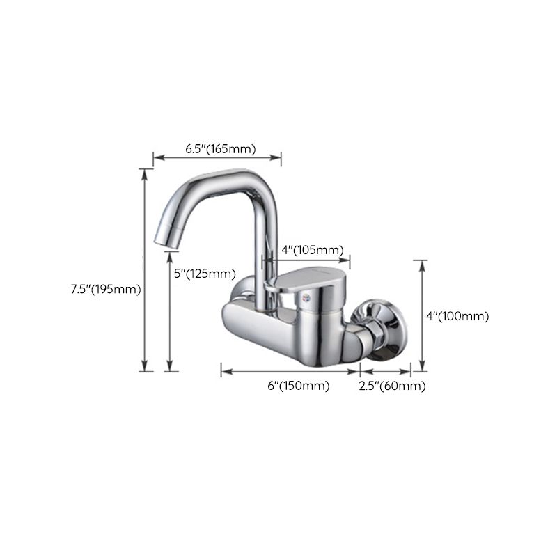 Modern Bridge Kitchen Faucet Brass Lever Handles Swivel Spout Wall Mounted Bar Faucet Clearhalo 'Home Improvement' 'home_improvement' 'home_improvement_kitchen_faucets' 'Kitchen Faucets' 'Kitchen Remodel & Kitchen Fixtures' 'Kitchen Sinks & Faucet Components' 'kitchen_faucets' 1200x1200_59822f7f-02b2-499f-9bbc-c6a0ae356e97