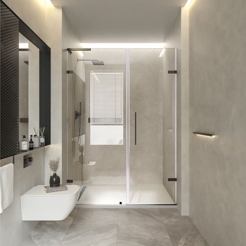 Frameless Hinged Shower Bath Door Transparent Glass Shower Screen Clearhalo 'Bathroom Remodel & Bathroom Fixtures' 'Home Improvement' 'home_improvement' 'home_improvement_shower_tub_doors' 'Shower and Tub Doors' 'shower_tub_doors' 'Showers & Bathtubs' 1200x1200_59983e03-9eec-4fe7-b0ad-979c71511933