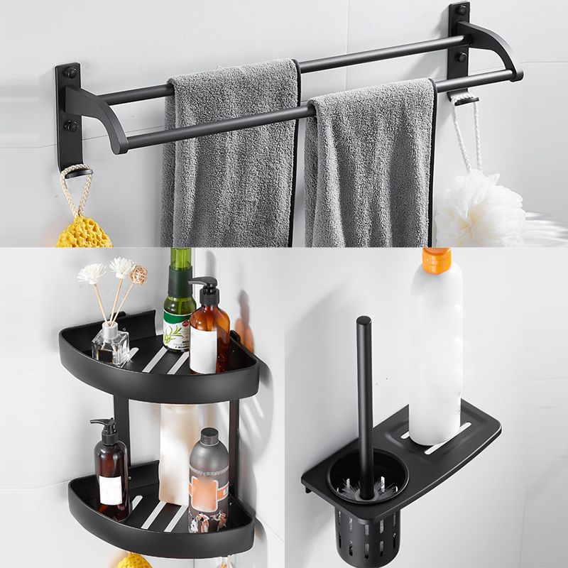 5-Piece Modern Bathroom Accessory Set with Bath Shelf/Towel Bar/Paper Holder Clearhalo 'Bathroom Hardware Sets' 'Bathroom Hardware' 'Bathroom Remodel & Bathroom Fixtures' 'bathroom_hardware_sets' 'Home Improvement' 'home_improvement' 'home_improvement_bathroom_hardware_sets' 1200x1200_59d65b96-90b7-42ba-b3dd-2111b5ba1b34