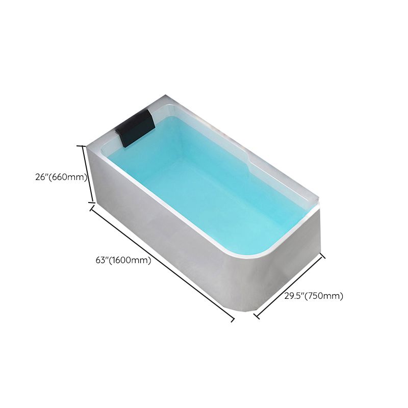 Modern Acrylic Soaking/Whirlpool Bathtub Rectangle Back to Wall Bathtub Clearhalo 'Bathroom Remodel & Bathroom Fixtures' 'Bathtubs' 'Home Improvement' 'home_improvement' 'home_improvement_bathtubs' 'Showers & Bathtubs' 1200x1200_59e8e432-24c4-46e8-9b9a-fed7faa0b53b
