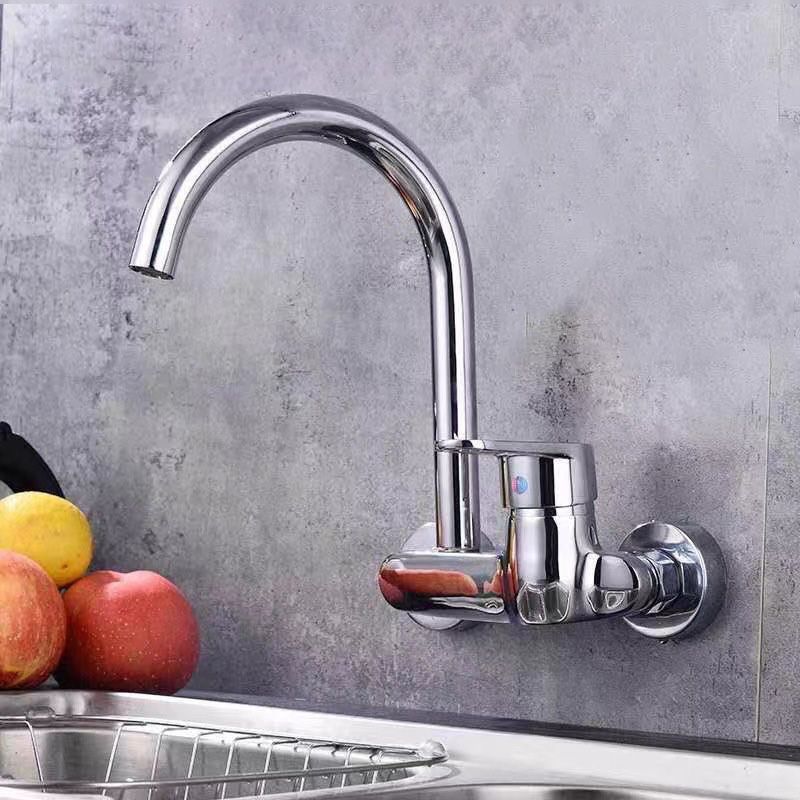Modern Metal Wall-mounted Kitchen Faucet One Handle High Arch Water Filler Clearhalo 'Home Improvement' 'home_improvement' 'home_improvement_kitchen_faucets' 'Kitchen Faucets' 'Kitchen Remodel & Kitchen Fixtures' 'Kitchen Sinks & Faucet Components' 'kitchen_faucets' 1200x1200_59f1c1f7-26ef-4f5d-8abd-204005d3baf1
