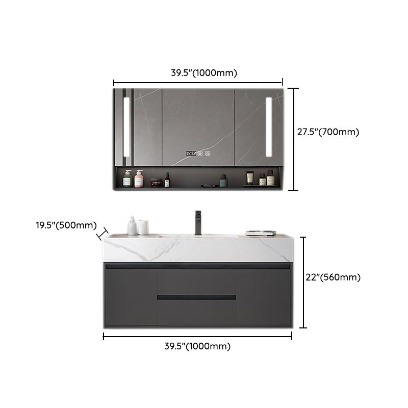 Wall Mount Faucet Included Sink Vanity with Sink Mirror for Bathroom Clearhalo 'Bathroom Remodel & Bathroom Fixtures' 'Bathroom Vanities' 'bathroom_vanities' 'Home Improvement' 'home_improvement' 'home_improvement_bathroom_vanities' 1200x1200_59f67ef9-4778-4d7a-8981-44a758bd1e17