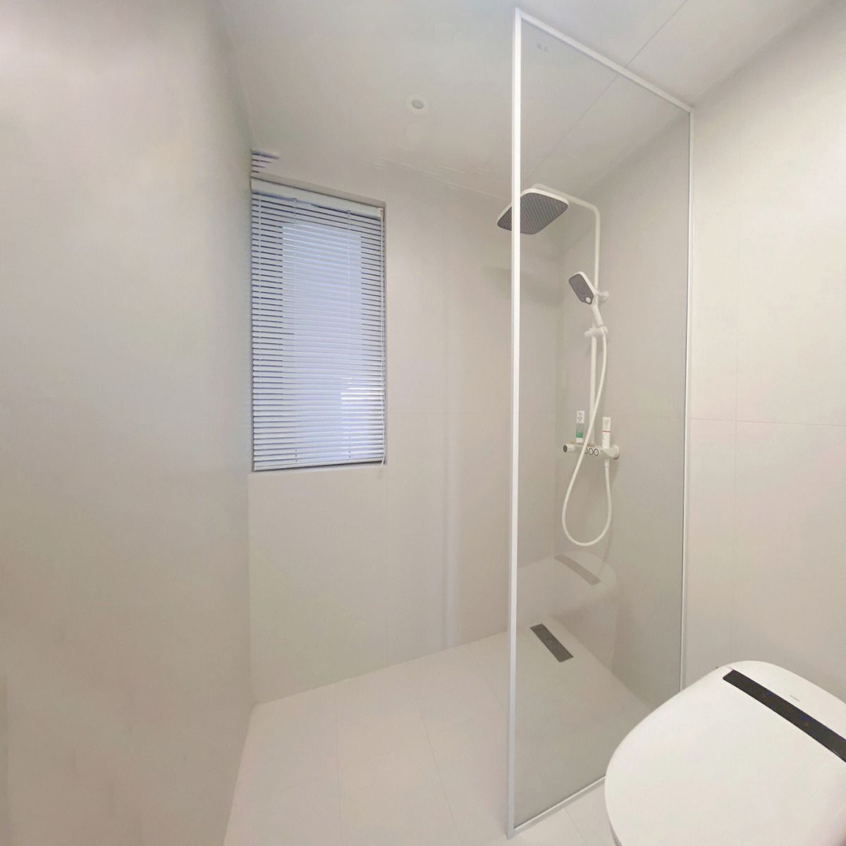 Tempered Glass Fixed Shower Screen with Extremely Narrow Stainless Steel Frame Clearhalo 'Bathroom Remodel & Bathroom Fixtures' 'Home Improvement' 'home_improvement' 'home_improvement_shower_tub_doors' 'Shower and Tub Doors' 'shower_tub_doors' 'Showers & Bathtubs' 1200x1200_59fed4fb-624a-4caf-9176-2a823b378779