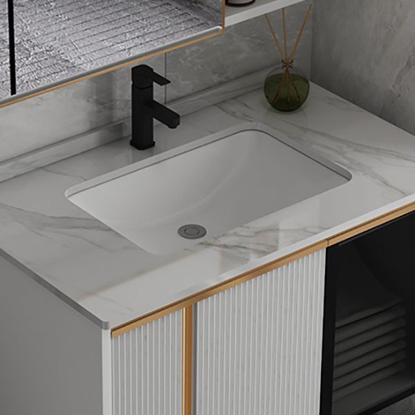 Rectangular Wall Mount Sink Vanity Modern White Metal Frame Vanity Clearhalo 'Bathroom Remodel & Bathroom Fixtures' 'Bathroom Vanities' 'bathroom_vanities' 'Home Improvement' 'home_improvement' 'home_improvement_bathroom_vanities' 1200x1200_5a02e335-bf51-47ba-899a-d4b9e4fdb673