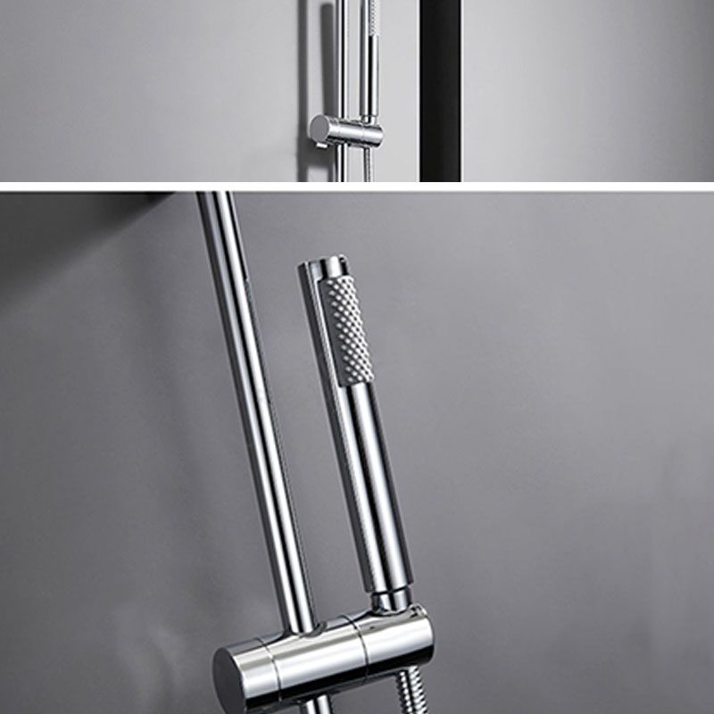 Contemporary Chrome Bath Faucet Trim Swivel Wall Mounted with Hand Shower Clearhalo 'Bathroom Remodel & Bathroom Fixtures' 'Bathtub Faucets' 'bathtub_faucets' 'Home Improvement' 'home_improvement' 'home_improvement_bathtub_faucets' 1200x1200_5a3270d1-f3aa-4c1e-a7b6-ed3947c3e721