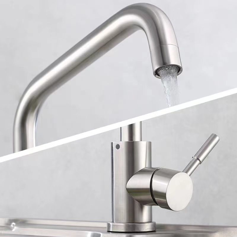 Modern 1-Handle Faucets Touchless Stainless Steel Standard Kitchen Faucets Clearhalo 'Home Improvement' 'home_improvement' 'home_improvement_kitchen_faucets' 'Kitchen Faucets' 'Kitchen Remodel & Kitchen Fixtures' 'Kitchen Sinks & Faucet Components' 'kitchen_faucets' 1200x1200_5a34ea74-3bbb-4f8f-baf3-1d1764201fac