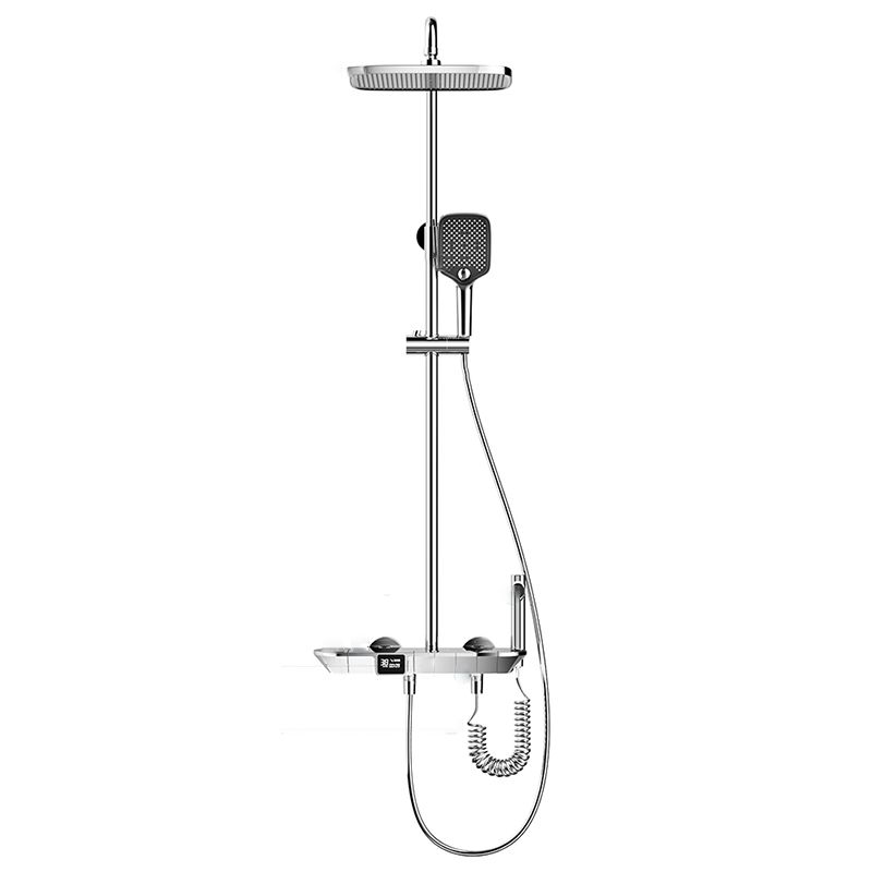 Modern Shower Faucet Brass Adjustable Shower Head Temperature Control Shower System Clearhalo 'Bathroom Remodel & Bathroom Fixtures' 'Home Improvement' 'home_improvement' 'home_improvement_shower_faucets' 'Shower Faucets & Systems' 'shower_faucets' 'Showers & Bathtubs Plumbing' 'Showers & Bathtubs' 1200x1200_5a5666d3-d2f2-46a8-834b-269544d4ab02