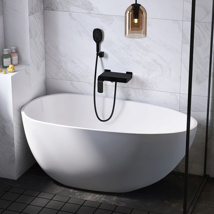 Antique Finish Soaking Bathtub Back to Wall Oval Modern Bath Tub Clearhalo 'Bathroom Remodel & Bathroom Fixtures' 'Bathtubs' 'Home Improvement' 'home_improvement' 'home_improvement_bathtubs' 'Showers & Bathtubs' 1200x1200_5a5a5678-3a07-463f-acdd-f2f7f35a0897