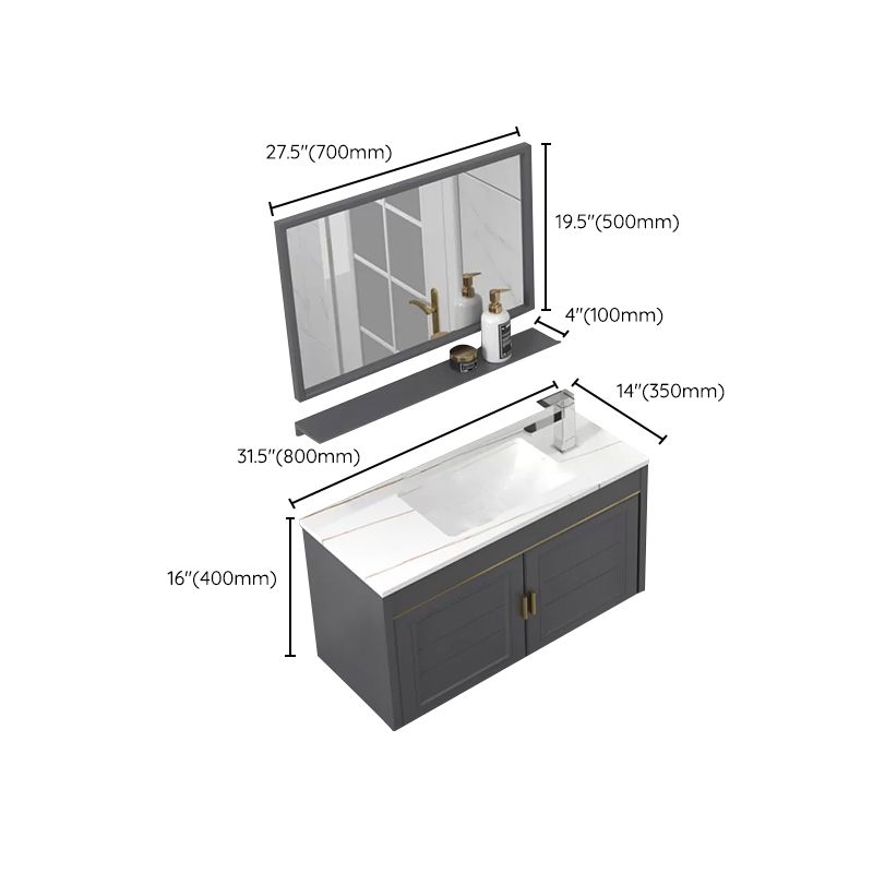 Glam Single Sink Vanity Wall Mount Metal Base Rectangular Bath Vanity Clearhalo 'Bathroom Remodel & Bathroom Fixtures' 'Bathroom Vanities' 'bathroom_vanities' 'Home Improvement' 'home_improvement' 'home_improvement_bathroom_vanities' 1200x1200_5a628402-904c-4f50-a1e3-22d1fda8f18d