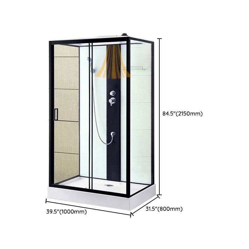 Framed Single Sliding Shower Stall Rectangle Frosted Shower Stall Clearhalo 'Bathroom Remodel & Bathroom Fixtures' 'Home Improvement' 'home_improvement' 'home_improvement_shower_stalls_enclosures' 'Shower Stalls & Enclosures' 'shower_stalls_enclosures' 'Showers & Bathtubs' 1200x1200_5a9a3306-1ad3-48e8-9275-f9340ef312dd