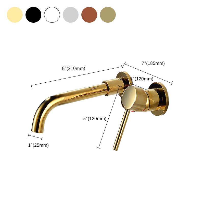 Wall Mounted Metal Tub Filler One Handle Rotatable Tub Faucet Trim Clearhalo 'Bathroom Remodel & Bathroom Fixtures' 'Bathtub Faucets' 'bathtub_faucets' 'Home Improvement' 'home_improvement' 'home_improvement_bathtub_faucets' 1200x1200_5aa4ea71-22cc-40a4-b147-c14a436de9cf
