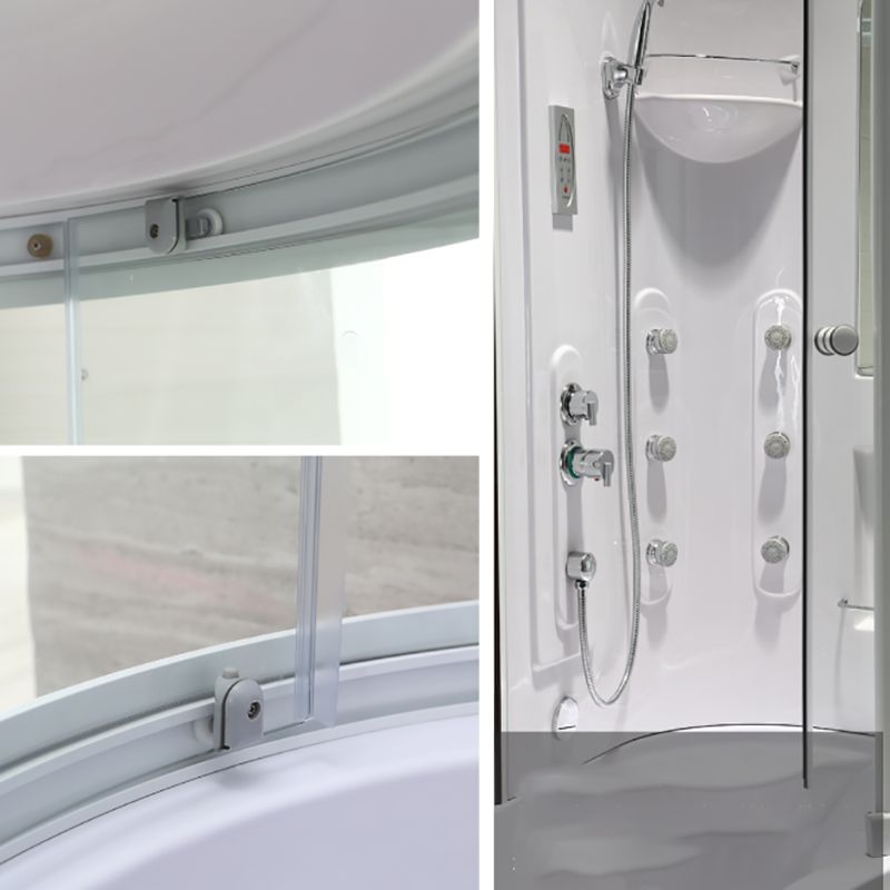 Rounded Tub & Shower Kit Clear Tempered Glass Tub & Shower Kit with Base Kit Clearhalo 'Bathroom Remodel & Bathroom Fixtures' 'Home Improvement' 'home_improvement' 'home_improvement_shower_stalls_enclosures' 'Shower Stalls & Enclosures' 'shower_stalls_enclosures' 'Showers & Bathtubs' 1200x1200_5aa4ee29-6d95-4116-9770-0ad6aa927fff