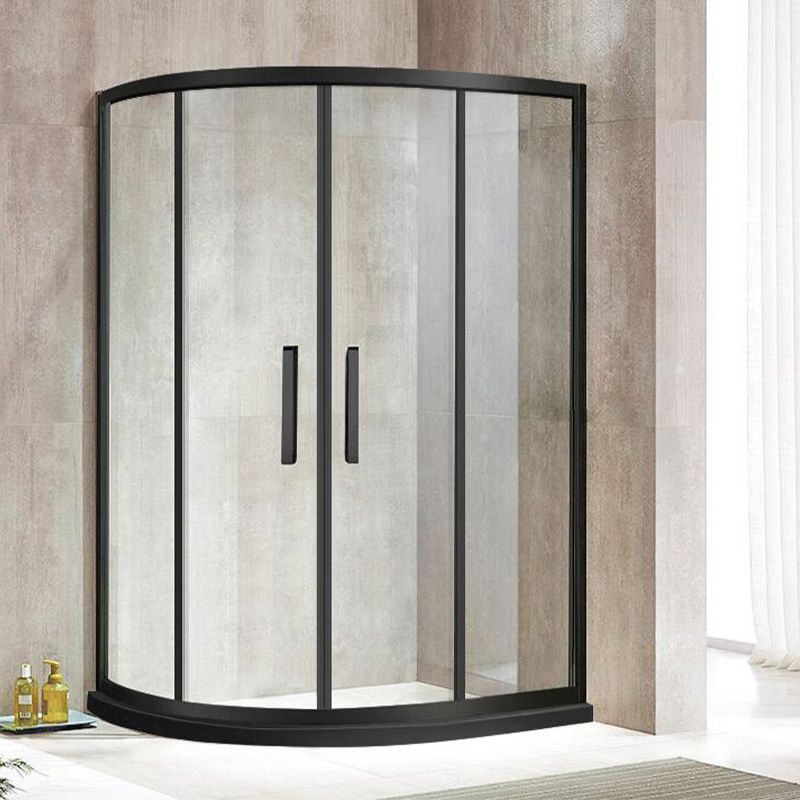 Round Double Sliding Shower Enclosure Corner Tempered Glass Shower Enclosure Clearhalo 'Bathroom Remodel & Bathroom Fixtures' 'Home Improvement' 'home_improvement' 'home_improvement_shower_stalls_enclosures' 'Shower Stalls & Enclosures' 'shower_stalls_enclosures' 'Showers & Bathtubs' 1200x1200_5ab981e5-a14f-4400-bf71-aaff38c23153