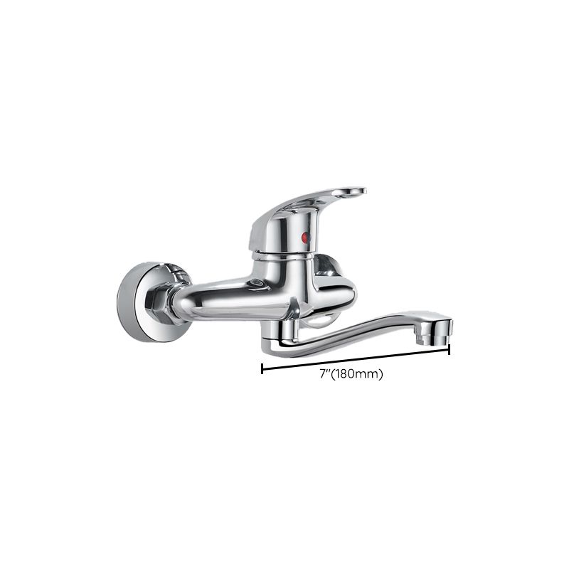 Modern Kitchen Faucet Single Level No Sensor Bar Faucet in Silver Clearhalo 'Home Improvement' 'home_improvement' 'home_improvement_kitchen_faucets' 'Kitchen Faucets' 'Kitchen Remodel & Kitchen Fixtures' 'Kitchen Sinks & Faucet Components' 'kitchen_faucets' 1200x1200_5abad9a6-79cd-4d4d-8efe-bbc2796987f4