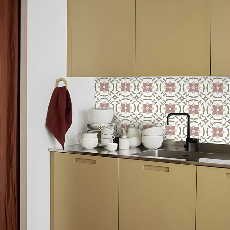 Beige Tone Peel & Stick Tile Square Pattern Printing Single Tile Clearhalo 'Flooring 'Home Improvement' 'home_improvement' 'home_improvement_peel_stick_blacksplash' 'Peel & Stick Backsplash Tile' 'peel_stick_blacksplash' 'Walls & Ceilings' Walls and Ceiling' 1200x1200_5abb086f-38de-407b-b407-1f4f652e2818