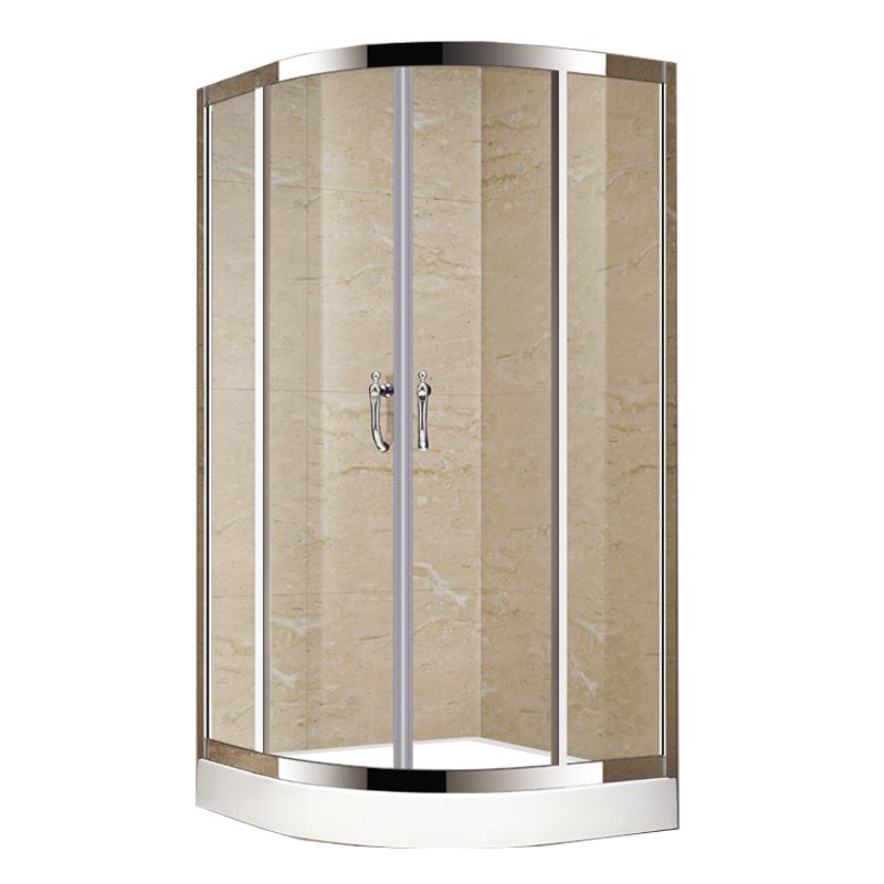 Silver Framed Shower Doors Double Sliding Clear Shower Bath Door Clearhalo 'Bathroom Remodel & Bathroom Fixtures' 'Home Improvement' 'home_improvement' 'home_improvement_shower_tub_doors' 'Shower and Tub Doors' 'shower_tub_doors' 'Showers & Bathtubs' 1200x1200_5acb3c95-950a-456a-8c78-3b2b4eba32f2