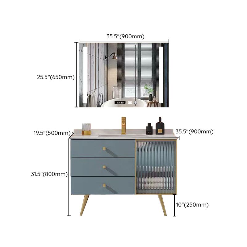 Freestanding Bathroom Vanity Blue Wood Frame Single Sink Rectangular Vanity with 3 Drawers Clearhalo 'Bathroom Remodel & Bathroom Fixtures' 'Bathroom Vanities' 'bathroom_vanities' 'Home Improvement' 'home_improvement' 'home_improvement_bathroom_vanities' 1200x1200_5af8a8ee-f9b9-4c5e-8411-c5e675a68455