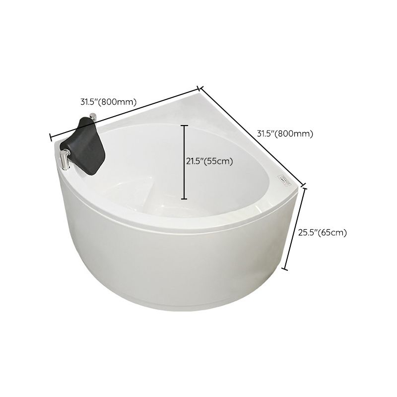 Modern Corner White Bath Acrylic Soaking Center-Back Bathtub Clearhalo 'Bathroom Remodel & Bathroom Fixtures' 'Bathtubs' 'Home Improvement' 'home_improvement' 'home_improvement_bathtubs' 'Showers & Bathtubs' 1200x1200_5b00d494-3dbf-45f6-903d-40fd449fb486