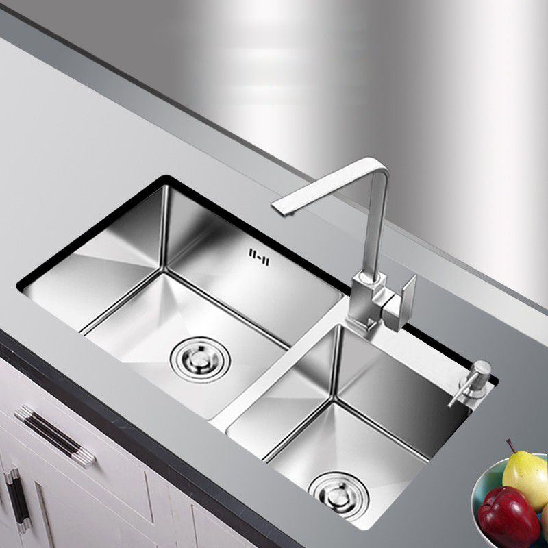 Kitchen Double Sink Stainless Steel Modern Style Drop-In Kitchen Sink Clearhalo 'Home Improvement' 'home_improvement' 'home_improvement_kitchen_sinks' 'Kitchen Remodel & Kitchen Fixtures' 'Kitchen Sinks & Faucet Components' 'Kitchen Sinks' 'kitchen_sinks' 1200x1200_5b050407-fa04-4abe-8487-a0a13ff5fd70