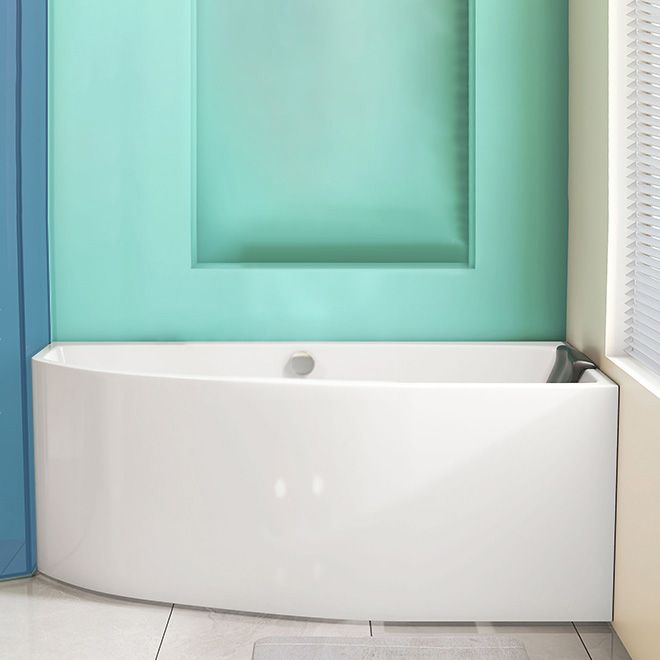 White Corner Bath Freestanding Acrylic Soaking Modern Bathtub Clearhalo 'Bathroom Remodel & Bathroom Fixtures' 'Bathtubs' 'Home Improvement' 'home_improvement' 'home_improvement_bathtubs' 'Showers & Bathtubs' 1200x1200_5b0e682d-fdef-445a-a60d-7d3479804b3e