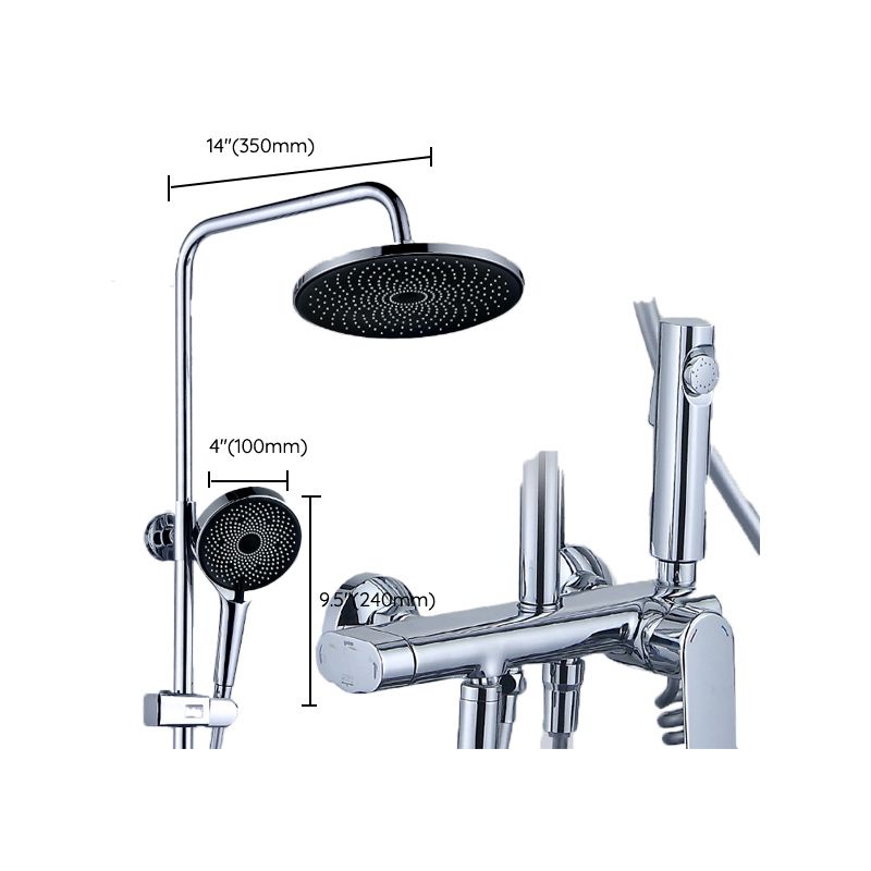 Adjustable Spray Pattern Shower System Valve Included Brass Wall Mounted Shower Combo Clearhalo 'Bathroom Remodel & Bathroom Fixtures' 'Home Improvement' 'home_improvement' 'home_improvement_shower_faucets' 'Shower Faucets & Systems' 'shower_faucets' 'Showers & Bathtubs Plumbing' 'Showers & Bathtubs' 1200x1200_5b1e6801-2d9f-4652-96e9-75f1d41a6b2f
