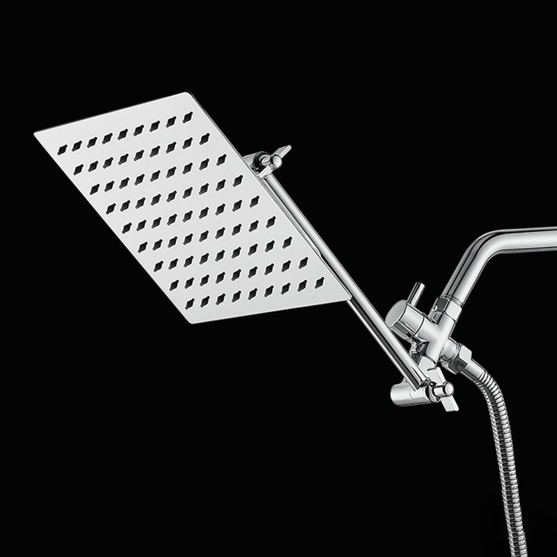 Silver Square Fixed Shower Head Modern Style Wall-Mount Showerhead Clearhalo 'Bathroom Remodel & Bathroom Fixtures' 'Home Improvement' 'home_improvement' 'home_improvement_shower_heads' 'Shower Heads' 'shower_heads' 'Showers & Bathtubs Plumbing' 'Showers & Bathtubs' 1200x1200_5b1f1f94-b833-4755-92fd-714d417823ab