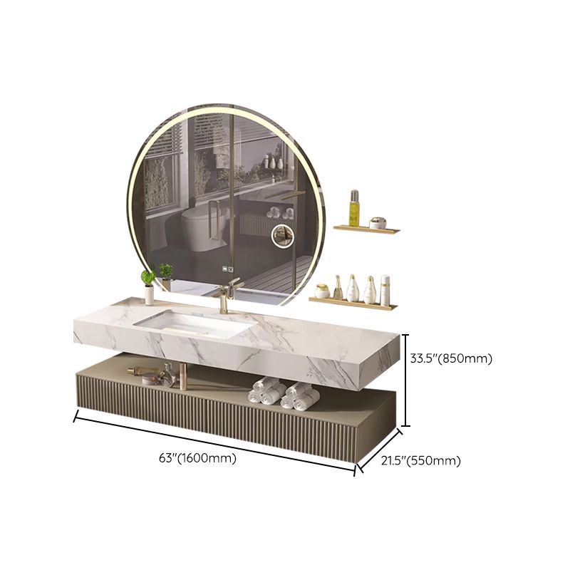 Bathroom Vanity Set Round LED Mirror Rectangular Sink Sink Vanity Clearhalo 'Bathroom Remodel & Bathroom Fixtures' 'Bathroom Vanities' 'bathroom_vanities' 'Home Improvement' 'home_improvement' 'home_improvement_bathroom_vanities' 1200x1200_5b4adc51-a62a-4ce6-bfb8-0e2098841eb1