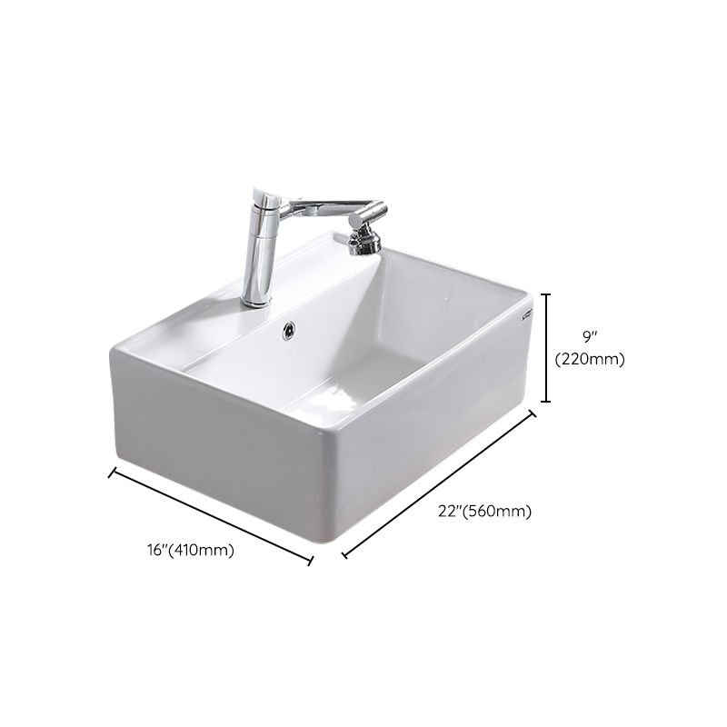 Contemporary Bathroom Sink Pop-Up Drain Porcelain Rectangular Vessel Lavatory Sink Clearhalo 'Bathroom Remodel & Bathroom Fixtures' 'Bathroom Sinks & Faucet Components' 'Bathroom Sinks' 'bathroom_sink' 'Home Improvement' 'home_improvement' 'home_improvement_bathroom_sink' 1200x1200_5b5f0df4-3e94-4aa8-b1d7-12d91628f305