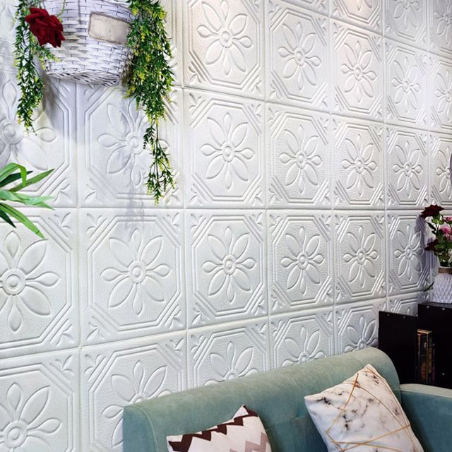 Modern Wall Panel Floral 3D Print Peel and Stick Waterproof Wall Panels Clearhalo 'Flooring 'Home Improvement' 'home_improvement' 'home_improvement_wall_paneling' 'Wall Paneling' 'wall_paneling' 'Walls & Ceilings' Walls and Ceiling' 1200x1200_5b72fdeb-9fa8-4a47-bf4b-d0dafb347056