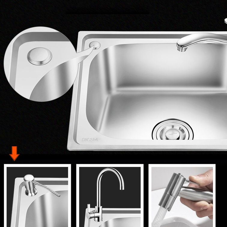 Modern Style Kitchen Sink Stainless Steel Dirt Resistant Kitchen Sink(Not Included Faucet) Clearhalo 'Home Improvement' 'home_improvement' 'home_improvement_kitchen_sinks' 'Kitchen Remodel & Kitchen Fixtures' 'Kitchen Sinks & Faucet Components' 'Kitchen Sinks' 'kitchen_sinks' 1200x1200_5b796c28-680e-41bd-bf27-d5c2ba02ebea