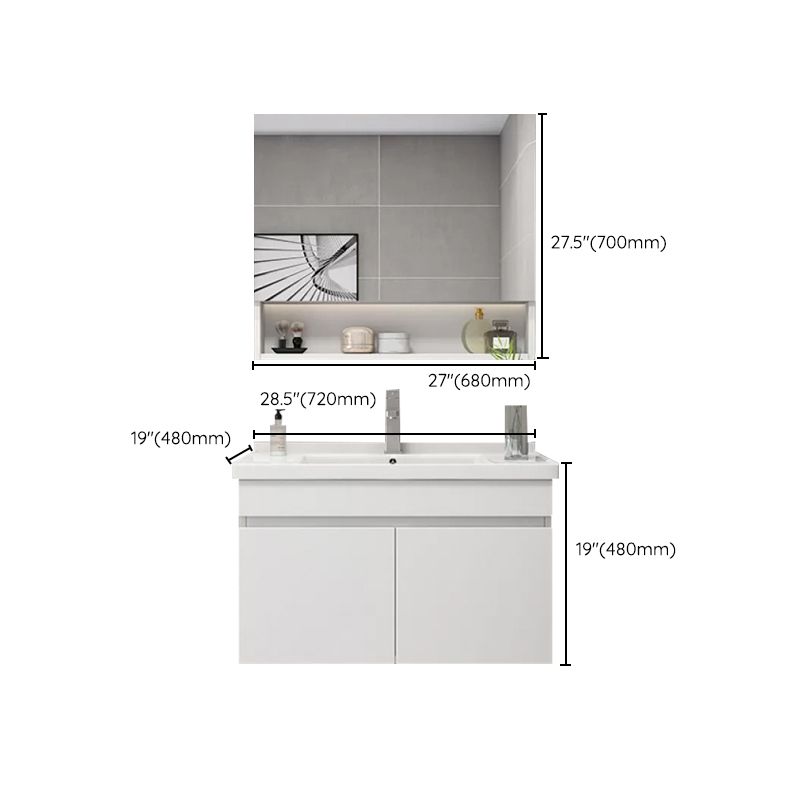 Glam Bathroom Sink Vanity Wall Mount Bathroom Vanity Set with Mirror Clearhalo 'Bathroom Remodel & Bathroom Fixtures' 'Bathroom Vanities' 'bathroom_vanities' 'Home Improvement' 'home_improvement' 'home_improvement_bathroom_vanities' 1200x1200_5b8007ca-2d91-4268-be6d-39249de6951c