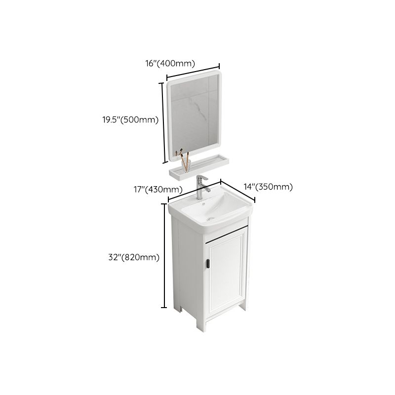 Rectangle Vanity Set White 2 Doors Freestanding Metal Frame Single Sink Vanity Clearhalo 'Bathroom Remodel & Bathroom Fixtures' 'Bathroom Vanities' 'bathroom_vanities' 'Home Improvement' 'home_improvement' 'home_improvement_bathroom_vanities' 1200x1200_5b8e0f12-e215-4313-af11-3119dc74f2da