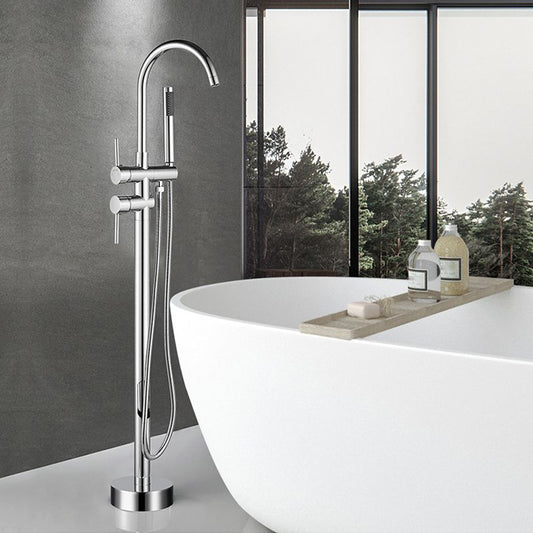Modern Freestanding Tub Faucet Floor Mounted Lever Freestanding Tub Filler Trim Clearhalo 'Bathroom Remodel & Bathroom Fixtures' 'Bathtub Faucets' 'bathtub_faucets' 'Home Improvement' 'home_improvement' 'home_improvement_bathtub_faucets' 1200x1200_5b8e65ff-e32a-4a53-a069-57fccd90a8fb