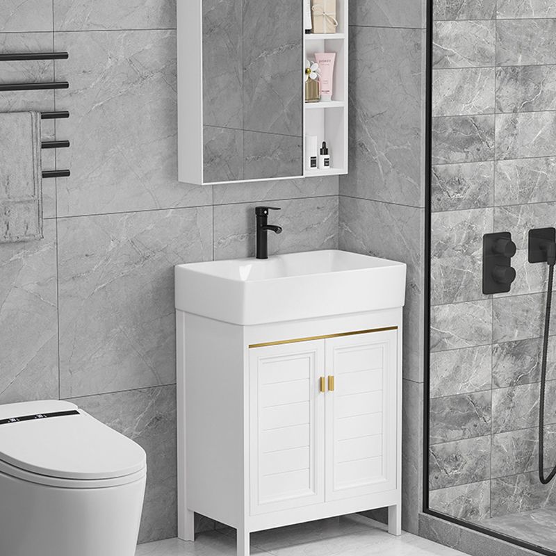 Freestanding Bathroom Vanity Metal Bathroom Sink Vanity with Sink Included Clearhalo 'Bathroom Remodel & Bathroom Fixtures' 'Bathroom Vanities' 'bathroom_vanities' 'Home Improvement' 'home_improvement' 'home_improvement_bathroom_vanities' 1200x1200_5bba9a2e-a7ab-4f60-a5c6-f34c3cf98fec