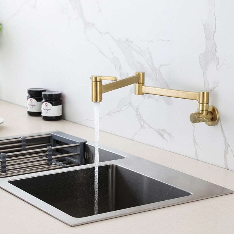 Modern Pull Down One Handle Pot Filler Low Profile Filler with 1-Hold Clearhalo 'Home Improvement' 'home_improvement' 'home_improvement_kitchen_faucets' 'Kitchen Faucets' 'Kitchen Remodel & Kitchen Fixtures' 'Kitchen Sinks & Faucet Components' 'kitchen_faucets' 1200x1200_5bd0bfd3-7939-48a7-9f04-18c4f4f17b96