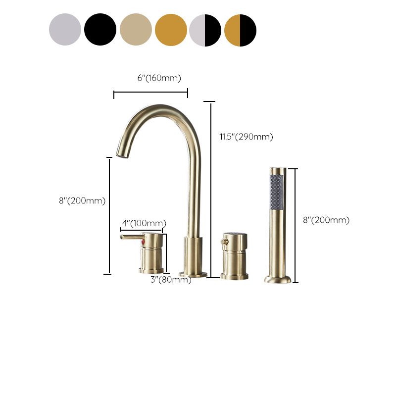 Modern Style Roman Tub Faucet Copper Deck-Mount Roman Tub Faucet Clearhalo 'Bathroom Remodel & Bathroom Fixtures' 'Bathtub Faucets' 'bathtub_faucets' 'Home Improvement' 'home_improvement' 'home_improvement_bathtub_faucets' 1200x1200_5bdb74b6-7ccb-4294-8966-4b640cf916c2
