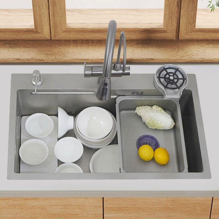 Modern Style Kitchen Sink Rectangle Shape Kitchen Sink with Single Bowl Clearhalo 'Home Improvement' 'home_improvement' 'home_improvement_kitchen_sinks' 'Kitchen Remodel & Kitchen Fixtures' 'Kitchen Sinks & Faucet Components' 'Kitchen Sinks' 'kitchen_sinks' 1200x1200_5bfc2bca-dc7c-4ace-913c-ac10d75e3b78