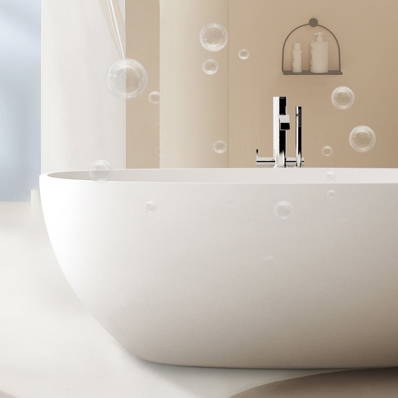Modern Style Stone Bathtub White Detached Oval Bathtub for Bathroom Clearhalo 'Bathroom Remodel & Bathroom Fixtures' 'Bathtubs' 'Home Improvement' 'home_improvement' 'home_improvement_bathtubs' 'Showers & Bathtubs' 1200x1200_5c0cd47b-02ec-43d8-a3fb-fd1b0f58eb00