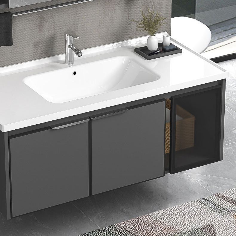 Single Sink Bathroom Vanity Wall Mount Rectangular Single Modern Vanity Set Clearhalo 'Bathroom Remodel & Bathroom Fixtures' 'Bathroom Vanities' 'bathroom_vanities' 'Home Improvement' 'home_improvement' 'home_improvement_bathroom_vanities' 1200x1200_5c10314f-bf32-4cad-b596-f40c0369564a