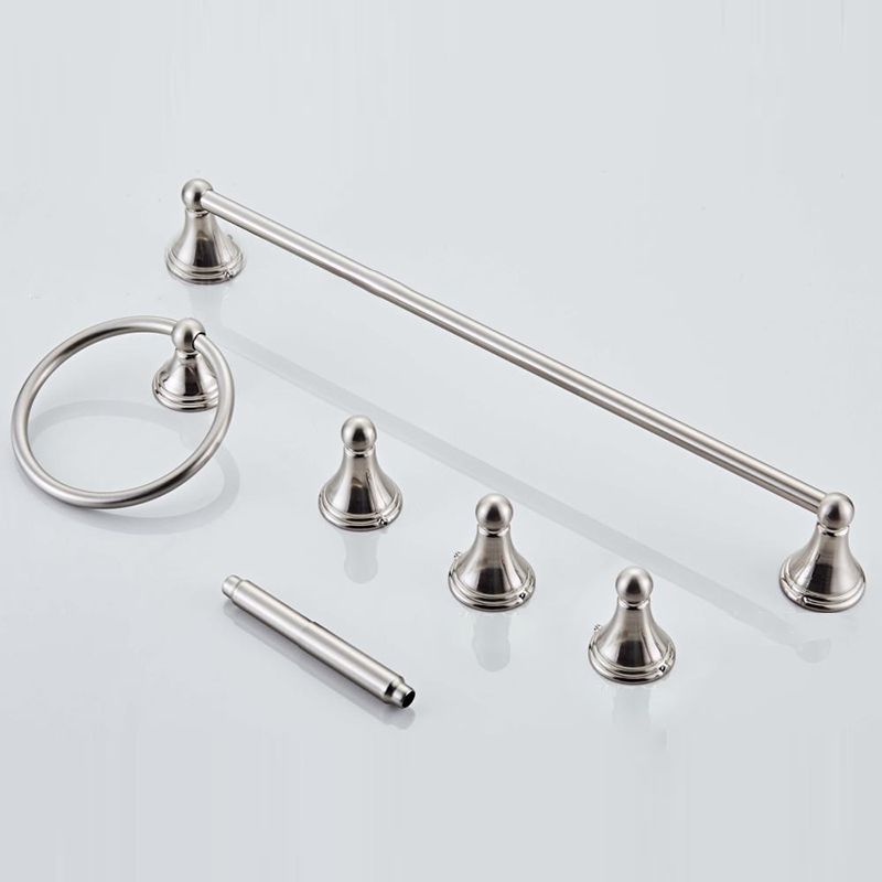 4- Piece Bathroom Accessory Set with Towel Bar& Ring /Robe Hooks/Paper Holder Clearhalo 'Bathroom Hardware Sets' 'Bathroom Hardware' 'Bathroom Remodel & Bathroom Fixtures' 'bathroom_hardware_sets' 'Home Improvement' 'home_improvement' 'home_improvement_bathroom_hardware_sets' 1200x1200_5c12ba11-6022-4367-97c6-8999f862bf09