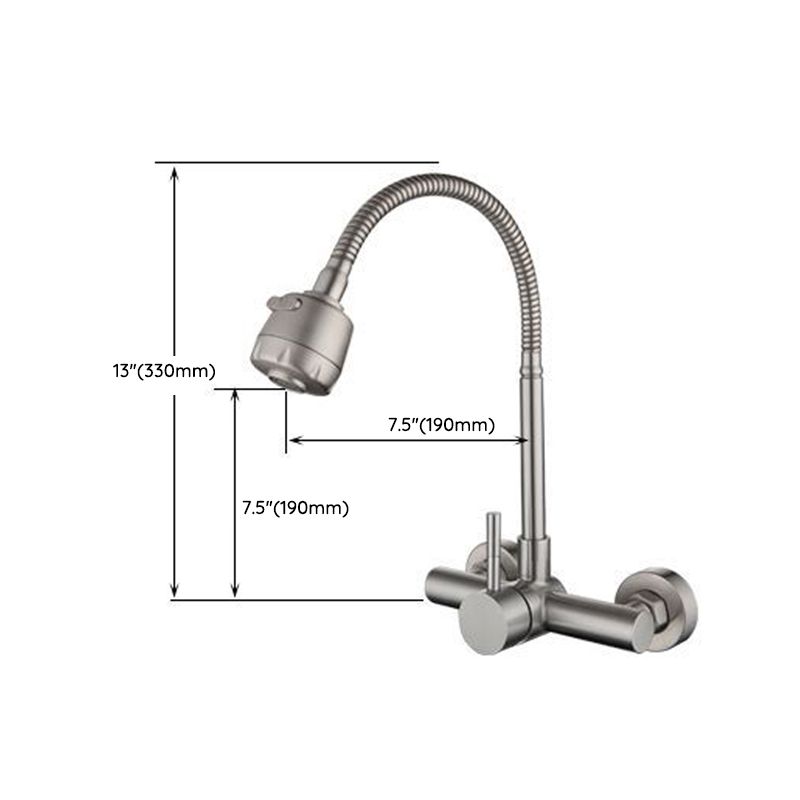 304 Stainless Steel Kitchen Faucet High Arch with Sprayer Bridge Faucets Clearhalo 'Home Improvement' 'home_improvement' 'home_improvement_kitchen_faucets' 'Kitchen Faucets' 'Kitchen Remodel & Kitchen Fixtures' 'Kitchen Sinks & Faucet Components' 'kitchen_faucets' 1200x1200_5c18610d-9377-4a1f-99c9-b9dcfc0dcff1
