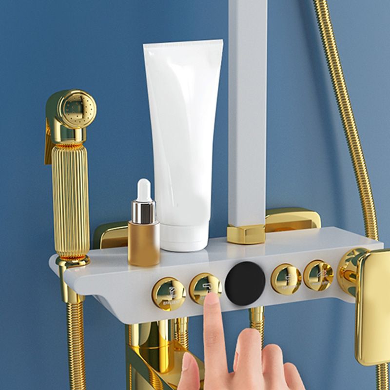 Slide Bar Shower System Adjustable Spray Pattern Shower Head Combo Clearhalo 'Bathroom Remodel & Bathroom Fixtures' 'Home Improvement' 'home_improvement' 'home_improvement_shower_faucets' 'Shower Faucets & Systems' 'shower_faucets' 'Showers & Bathtubs Plumbing' 'Showers & Bathtubs' 1200x1200_5c43f2d7-b439-41f4-a14c-c8475373f85f
