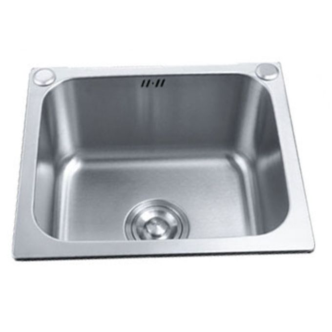 Rectangle Stainless Steel Sink Kitchen Sink with Drain Assembly(Not Including Faucet) Clearhalo 'Home Improvement' 'home_improvement' 'home_improvement_kitchen_sinks' 'Kitchen Remodel & Kitchen Fixtures' 'Kitchen Sinks & Faucet Components' 'Kitchen Sinks' 'kitchen_sinks' 1200x1200_5c4b229a-4df8-418f-9786-f7c6f4c83429