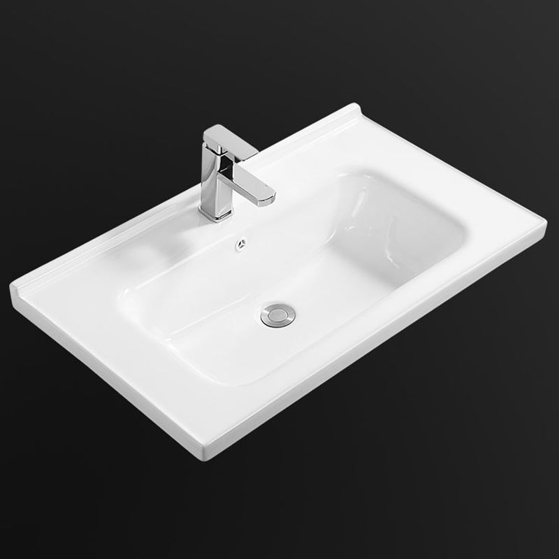 Modern White Bathroom Sink Rectangular Ceramic Bathroom Sink Clearhalo 'Bathroom Remodel & Bathroom Fixtures' 'Bathroom Sinks & Faucet Components' 'Bathroom Sinks' 'bathroom_sink' 'Home Improvement' 'home_improvement' 'home_improvement_bathroom_sink' 1200x1200_5c560066-0bc4-40e1-b31f-5cfcd8c2f212