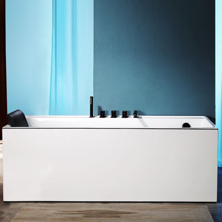 Modern Rectangular Bathtub White Soaking Acrylic Freestanding Bath Clearhalo 'Bathroom Remodel & Bathroom Fixtures' 'Bathtubs' 'Home Improvement' 'home_improvement' 'home_improvement_bathtubs' 'Showers & Bathtubs' 1200x1200_5c89a9d9-7f38-49dc-bb9a-ac480aac9798