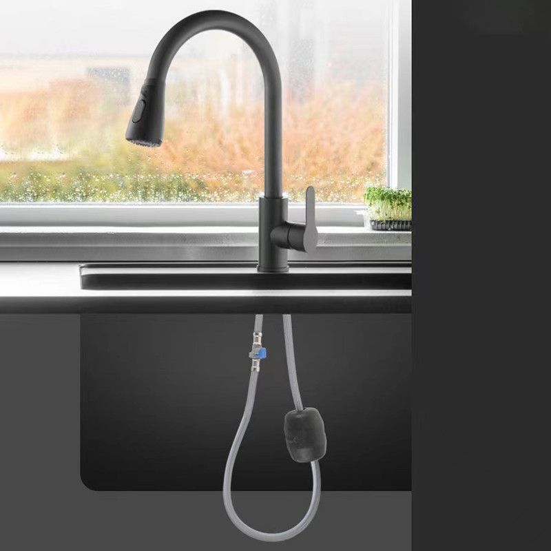 Modern 1-Handle 1-Hole Faucet Stainless Steel with Pull out Sprayer Faucet Clearhalo 'Home Improvement' 'home_improvement' 'home_improvement_kitchen_faucets' 'Kitchen Faucets' 'Kitchen Remodel & Kitchen Fixtures' 'Kitchen Sinks & Faucet Components' 'kitchen_faucets' 1200x1200_5c8a3252-1e94-43d5-b0c6-bd582745d627